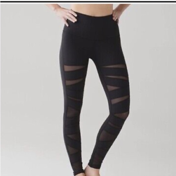 Lululemon Wunder Under Pant Hi-Rise Tech Mesh Black sz 2 - Picture 2 of 9